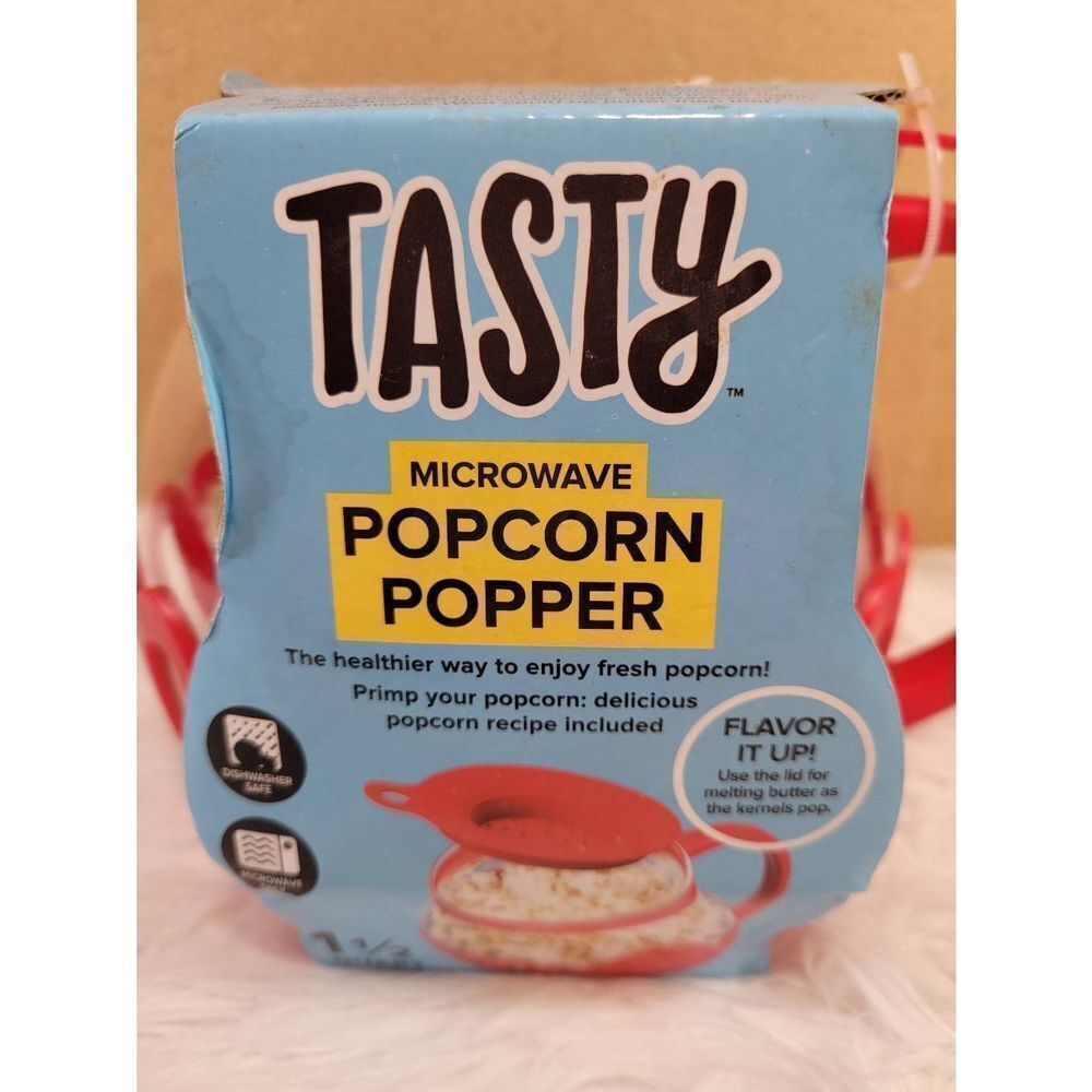 Tasty Red Microwave Popcorn Popper- NEW